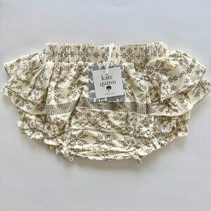 Kate Quinn Skirted Bloomer | Ruffle Layered | Neutral Print | 2T | NWT